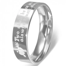Ring made of stainless steel - hearts with arrow, declaration of love