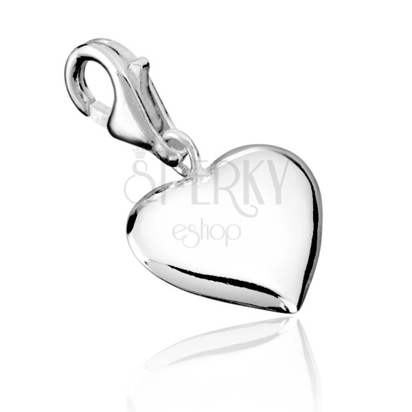 Silver pendant - symmetrical heart