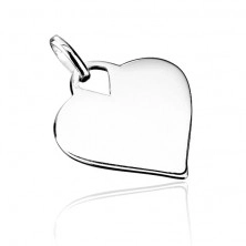 Silver pendant - smooth shiny heart