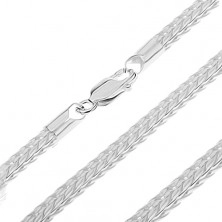 Silver chain - V-eyelets formed in four-edge snake, 3,5 mm