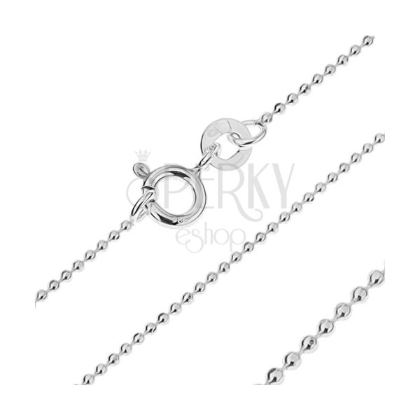 Chain made of 925 silver - little cut army balls, 1 mm