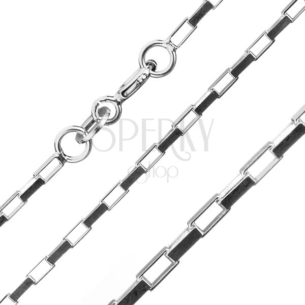 Chain made of 925 silver - rectangles joined at right angles, 1,5 mm