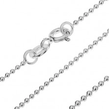 Silver chain - little shiny joined balls, 1,2 mm