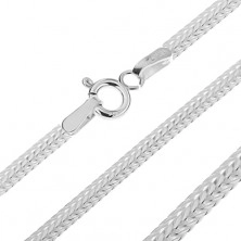 Flat silver chain - obliquely connected V-links, 3,3 mm