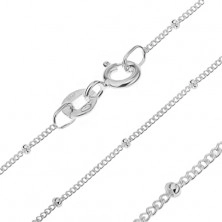 Chain made of 925 silver - dense eyelets and balls, 1,7 mm