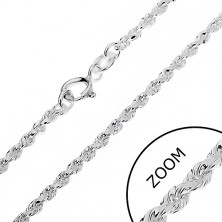 Chain made of 925 silver - cut spiral, 2 mm