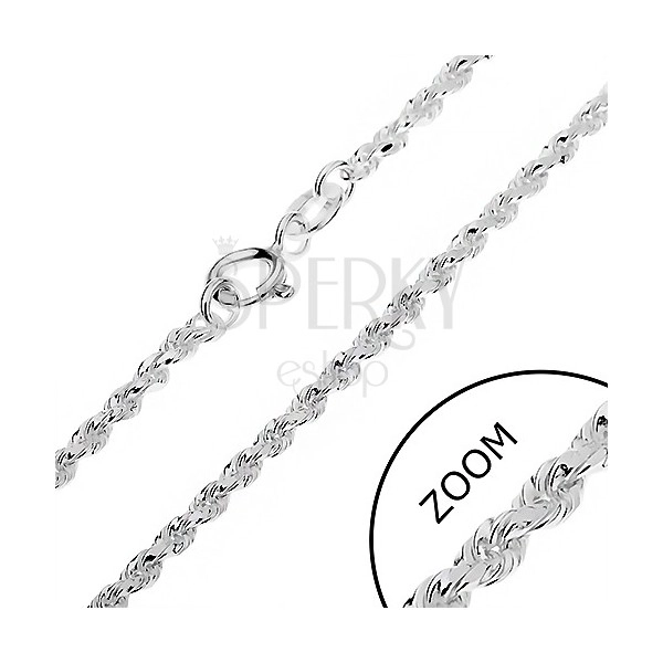 Chain made of 925 silver - cut spiral, 2 mm