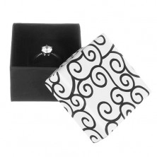 Box for earrings - black and white surface with twisting pattern