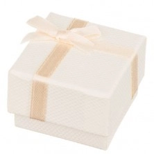 Ring gift box in beige colour with bow