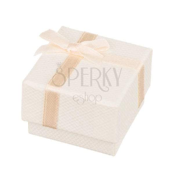 Ring gift box in beige colour with bow