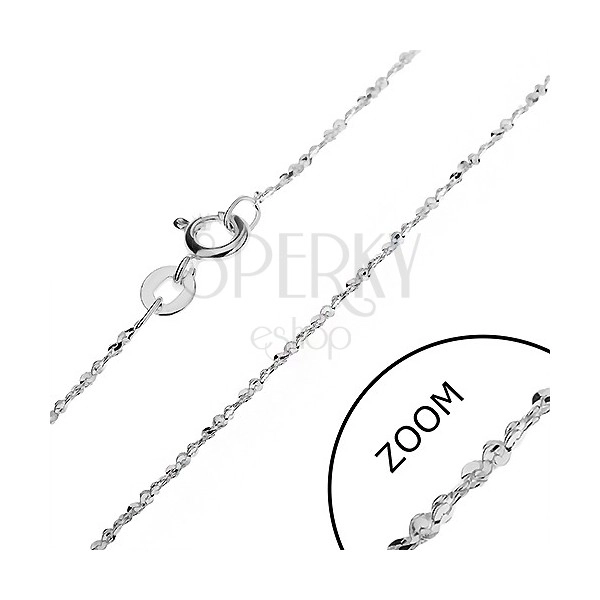 Silver chain - wavy links in spiral, 1,2 mm