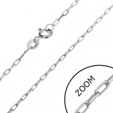 Shiny chain made of 925 silver - smooth rectangles, 1,6 mm