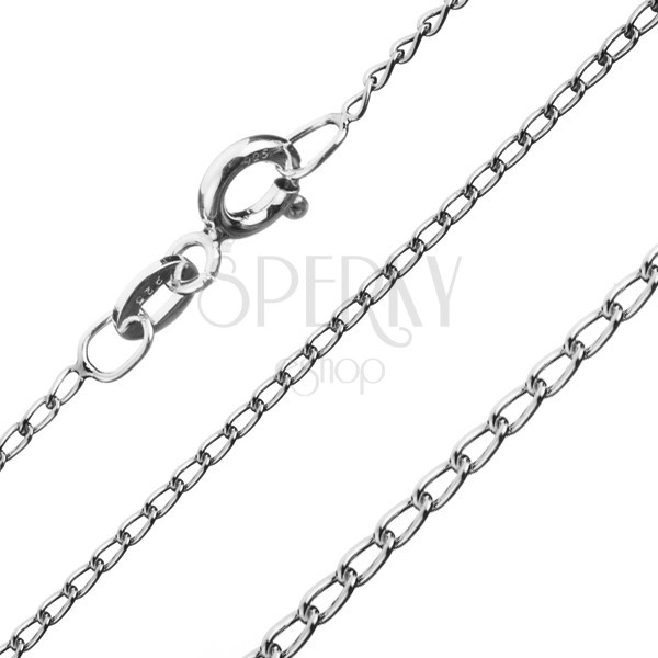 Chain made of 925 silver - rounded oblong eyelets, 1,2 mm