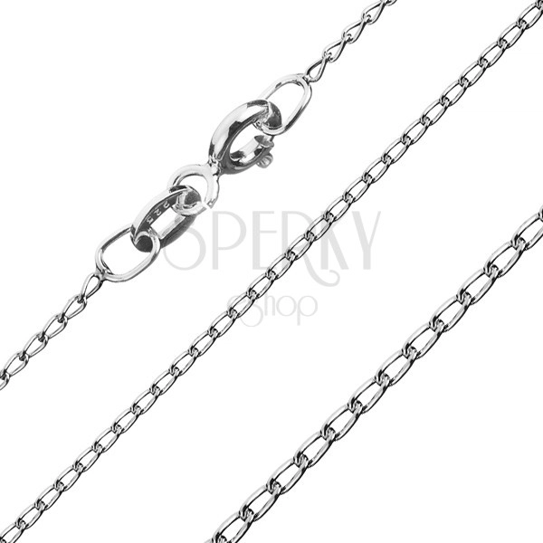 Silver chain - round elongated eyelets, 1 mm