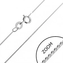 Silver chain - fine line of snake made up from round esses, 0,6 mm