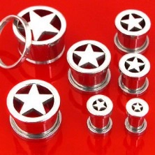 Stainless steel ear tunnel with central star