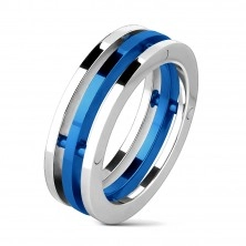 Ring made of steel - two-tone separate bands
