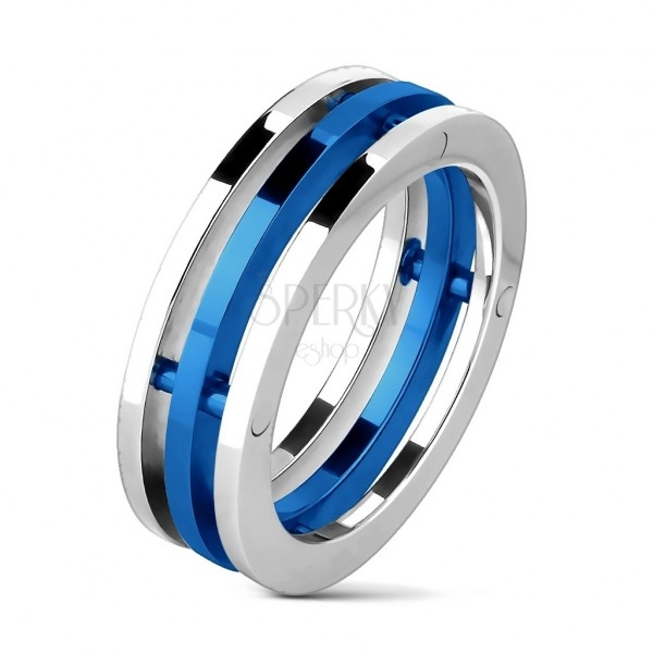 Ring made of steel - two-tone separate bands