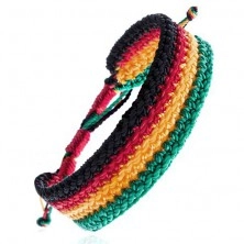 Multicoloured braided bracelet - Rastafarian motif