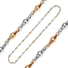 Two-tone stainless steel chain - golden and silver links