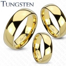 Ring made of tungsten in gold colour, shiny smooth surface