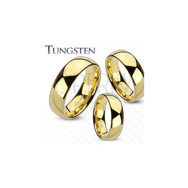 Ring made of tungsten in gold colour, shiny smooth surface