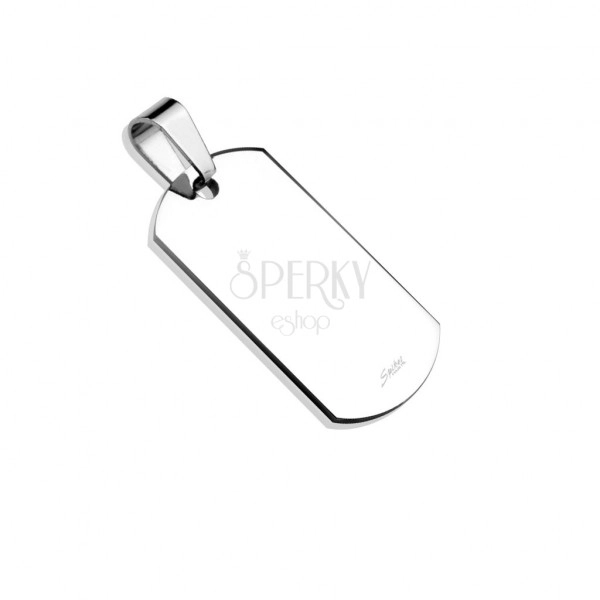 Stainless steel pendant - flat plate with a glossy finish 