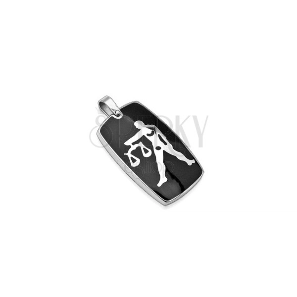 Stainless steel pendant with black colour - Zodiac sign Libra