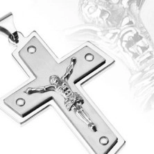 Stainless steel pendant - Christ on cross