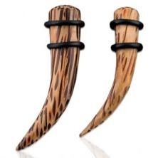 Ear expander - natural coconut wood, curved