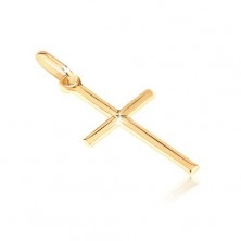 Pendant made of 14K gold - smooth Latin cross with X in the middle