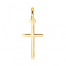 Pendant made of 14K gold - smooth Latin cross with X in the middle