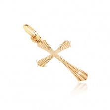 Pendant made of 14K gold - cross with radial widening bars
