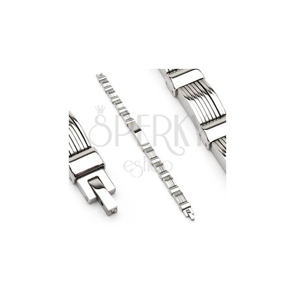Surgical steel bracelet with arcs in multiple layers