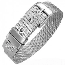 Steel wrist bracelet of silver colour - netted