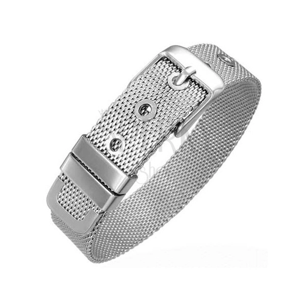 Steel wrist bracelet of silver colour - netted