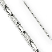 Surgical steel bracelet with cylindrical files