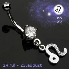 Zodiac belly button ring - Leo