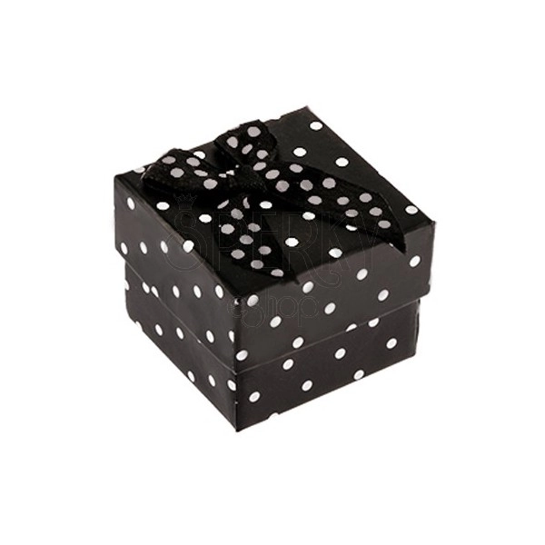 Black dotted ring gift box, bow