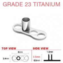 Titanium bottom dermal anchor for piercing implantate - 3 holes