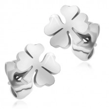Earrings made of surgical steel, silver shamrocks