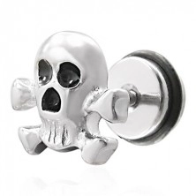 Pirate skull false piercing - fake plug