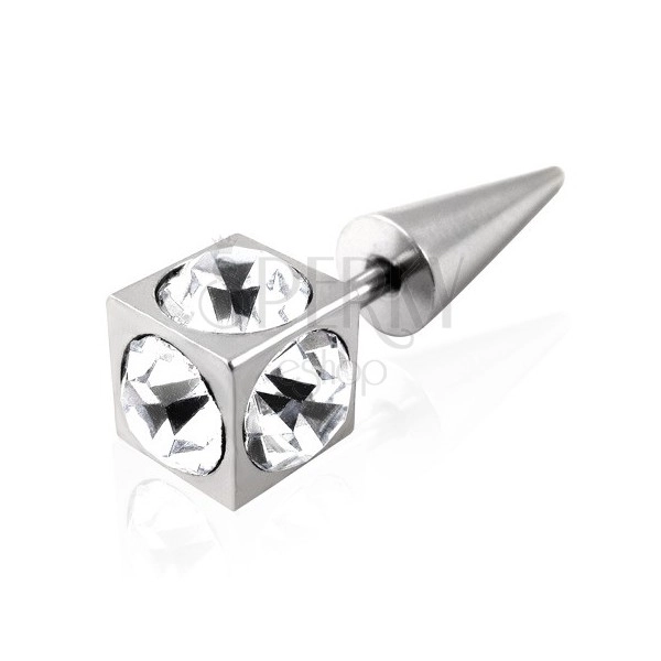 Cubic false taper with zircons - clear