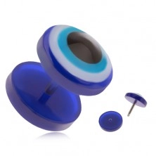 Round acrylic ear fake plug, blue eye