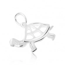Pendant made of 925 silver, carved turtle
