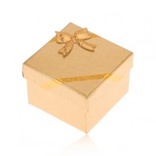 Gift box for ring, golden design, bowknot