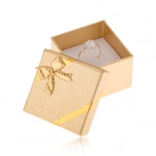 Gift box for ring, golden design, bowknot