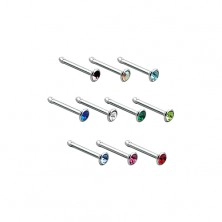 Nase piercing made of 316L, colorful zircon in a cup