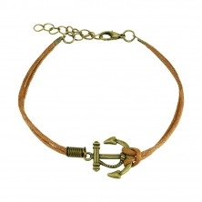 Coloured strand wrist bracelet, small anchor with rope