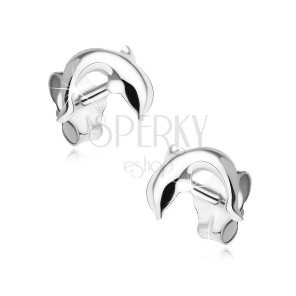 Earrings made of silver 925, jumping dolphin